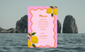 Mediterranean Lemon Italian Dinner Party Menu: Amalfi Coast Summer Table Decor